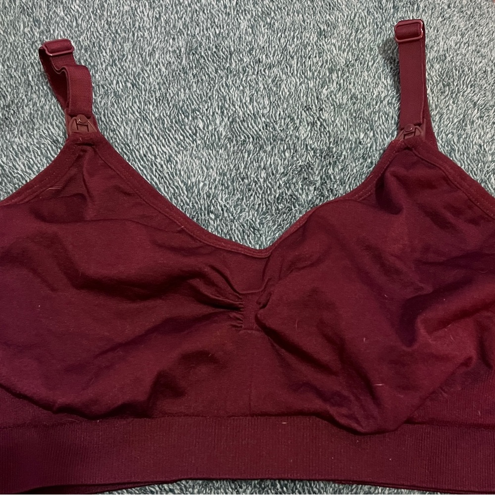 Burgundy nursing bra